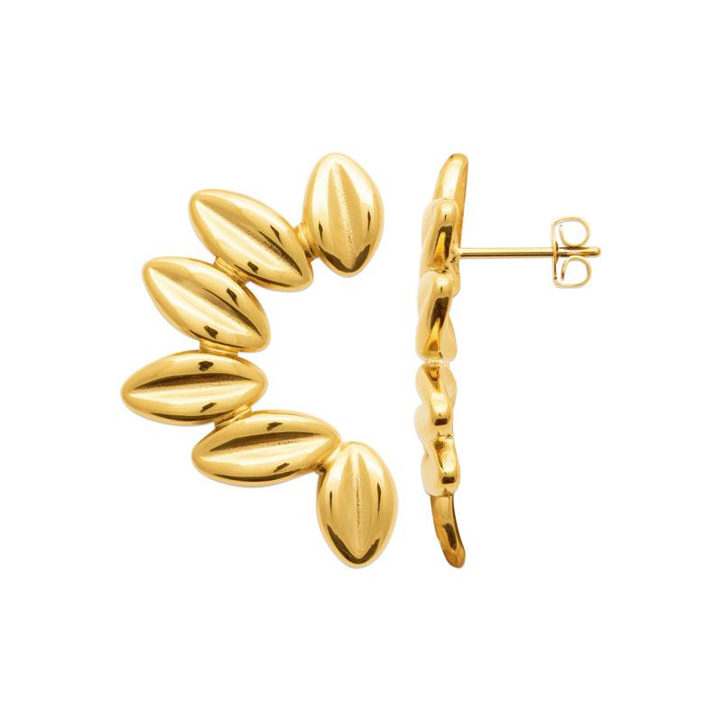 Coque de Nacre Boucles d'oreilles acier doré 3129509