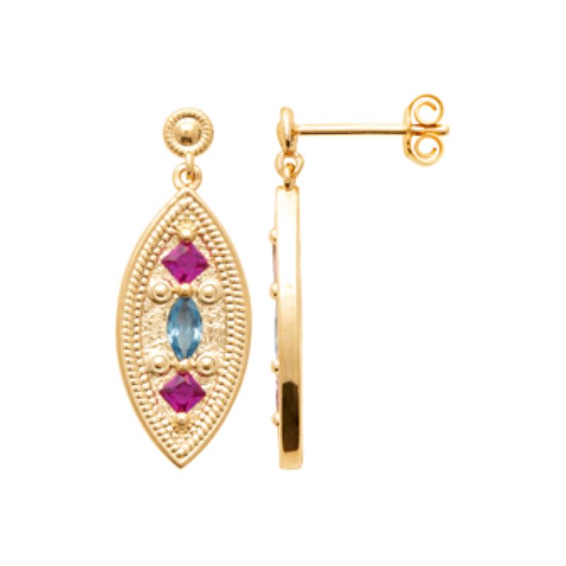 Coque de Nacre Boucles d'oreilles pendantes plaqué or 23075905
