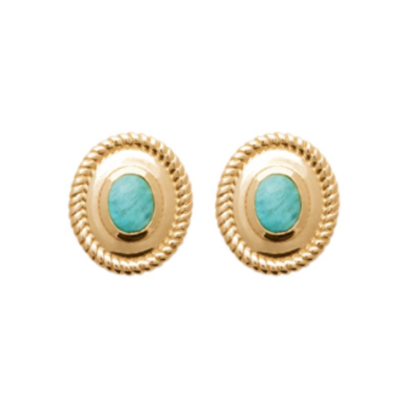 Coque de Nacre Puces d'oreilles plaqué or 23009960