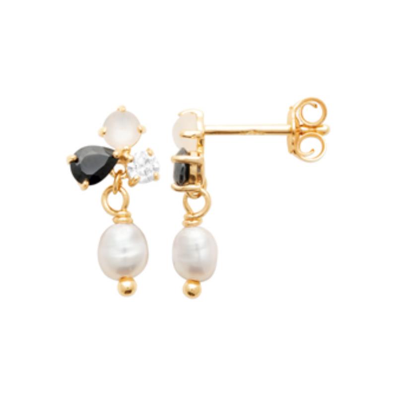 Coque de Nacre Boucles d'oreilles pendantes plaqué or 230578014