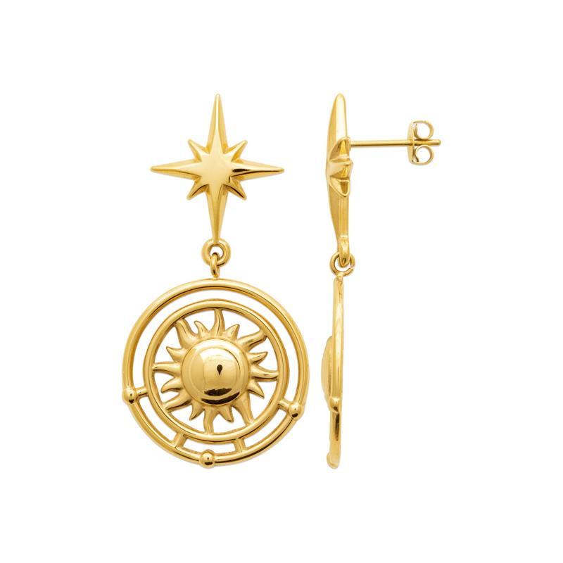 Coque de Nacre Boucles d'oreilles pendantes acier doré 3133509