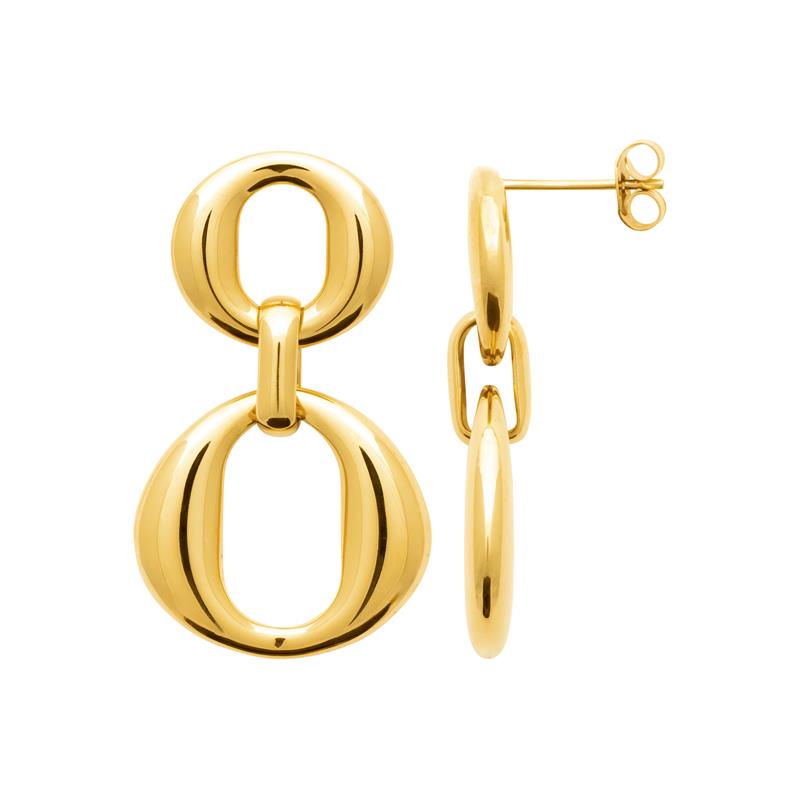 Coque de Nacre Boucles d'oreilles pendantes acier doré 3120709