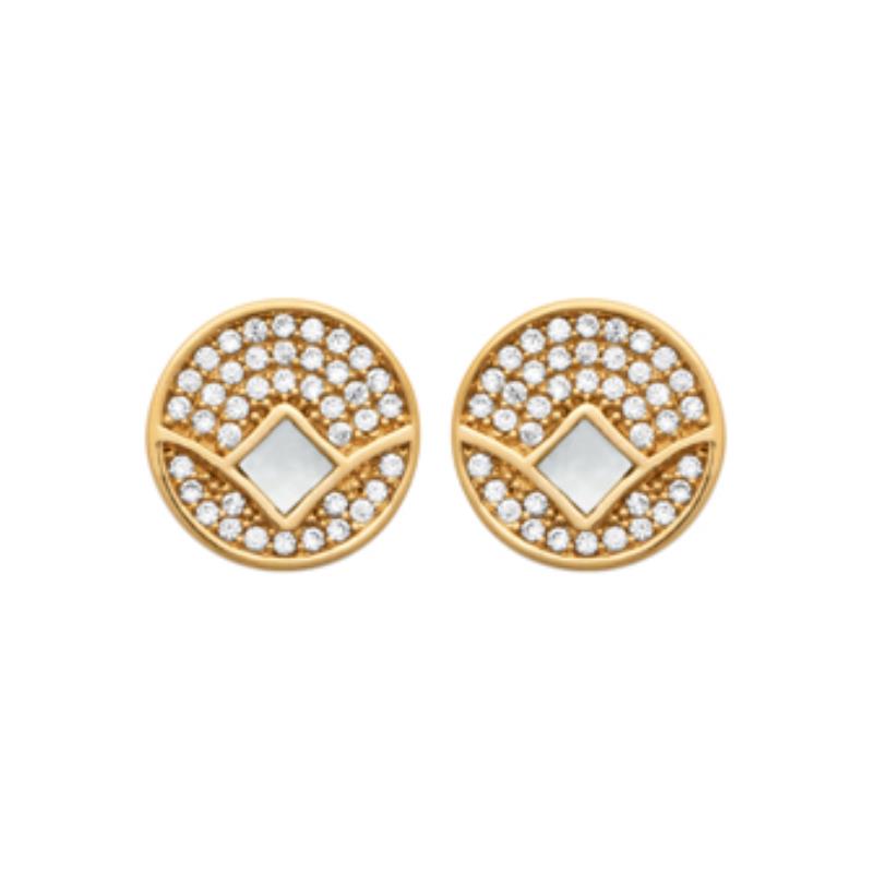 Coque de Nacre Puces d'oreilles plaqué or 2584704