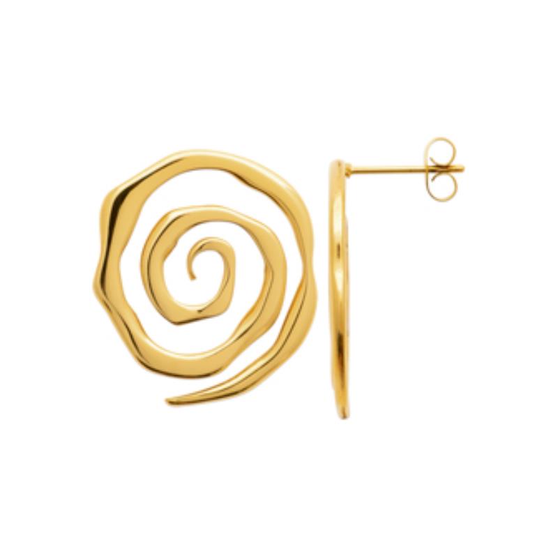 Coque de Nacre Puces d'oreilles acier doré 3124709