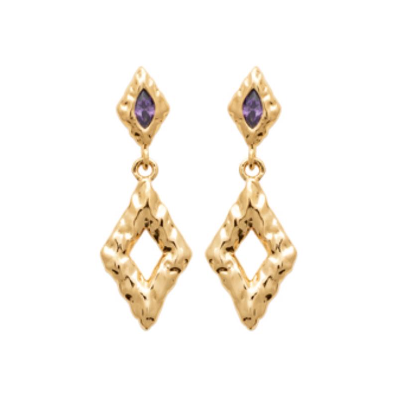 Coque de Nacre Boucles d'oreilles pendantes plaqué or 23072270