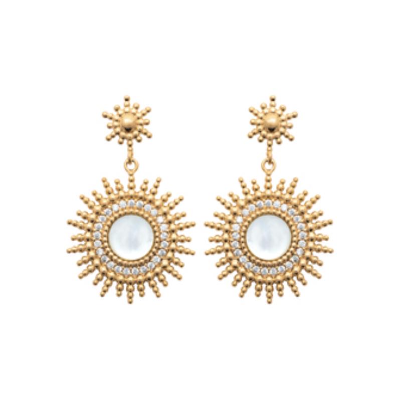 Coque de Nacre Boucles d'oreilles pendantes plaqué or 2576404