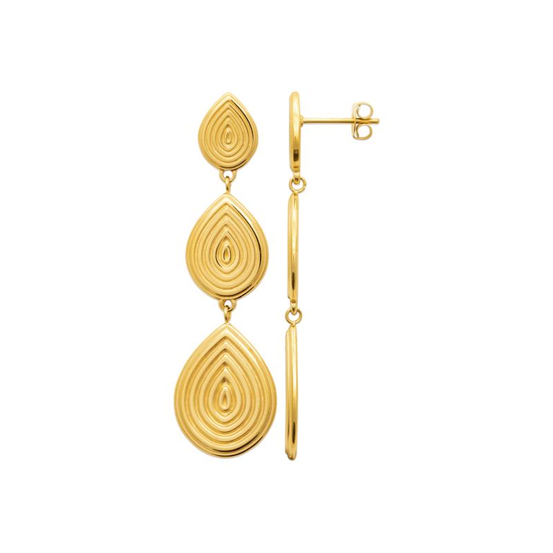 Coque de Nacre Boucles d'oreilles pendantes acier doré 3133409