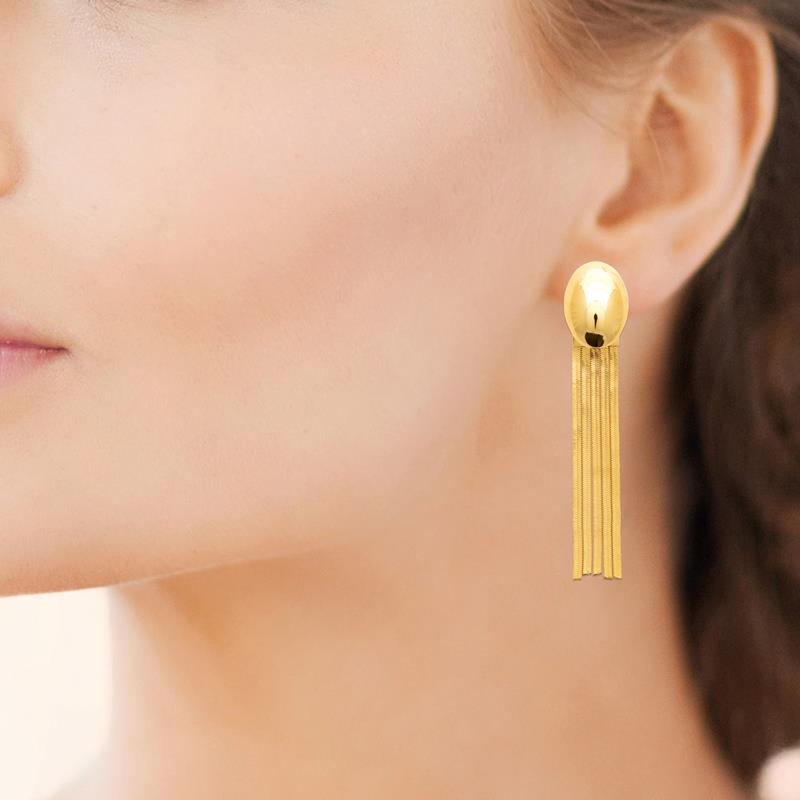 Coque de Nacre Boucles d'oreilles pendantes acier doré 3131509