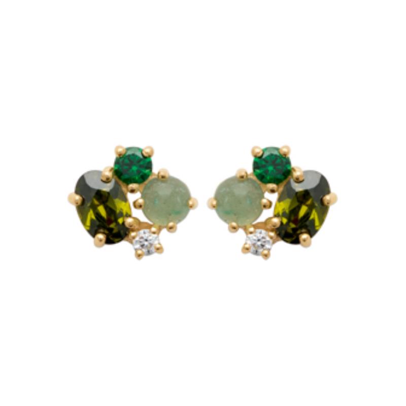 Coque de Nacre Puces d'oreilles plaqué or 23027550