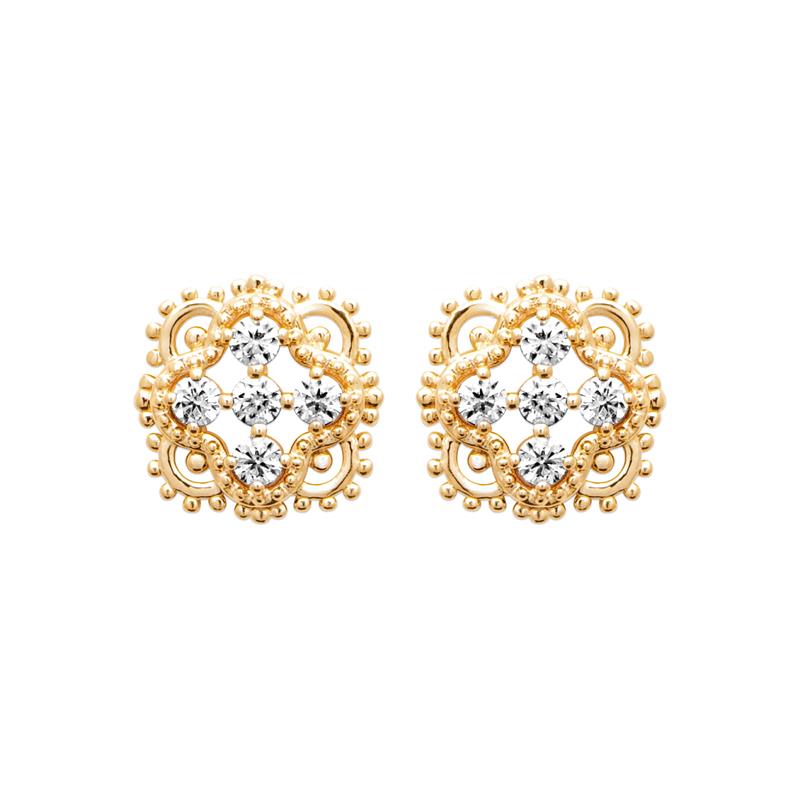 Coque de Nacre Puces d'oreilles plaqué or 23086810