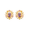 Coque de Nacre Puces d'oreilles plaqué or 23088170