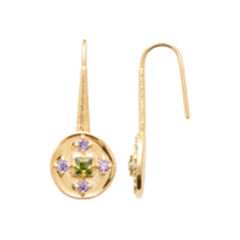 Coque de Nacre Boucles d'oreilles pendantes plaqué or 23050905