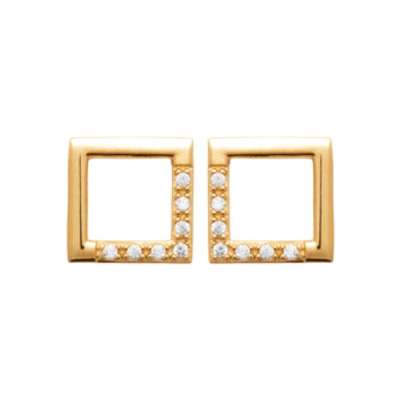 Coque de Nacre Puces d'oreilles plaqué or 2588810