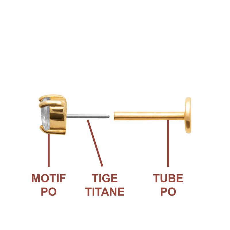 Coque de Nacre Piercing plaqué or 23067710