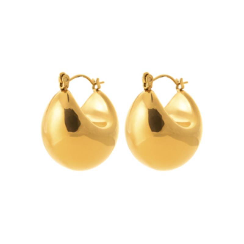 Coque de Nacre Créoles acier doré 3602409