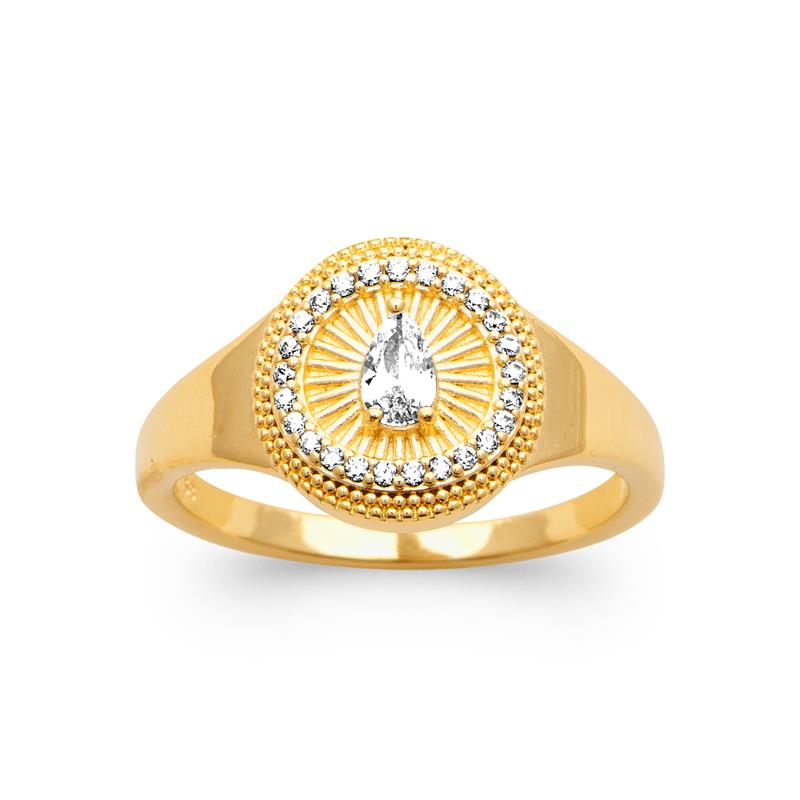 Coque de Nacre Bague plaqué or 20021310
