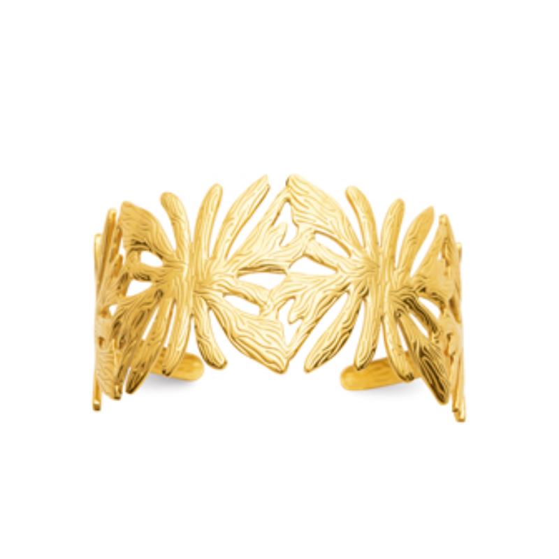 Coque de Nacre Bracelet jonc acier doré 312222