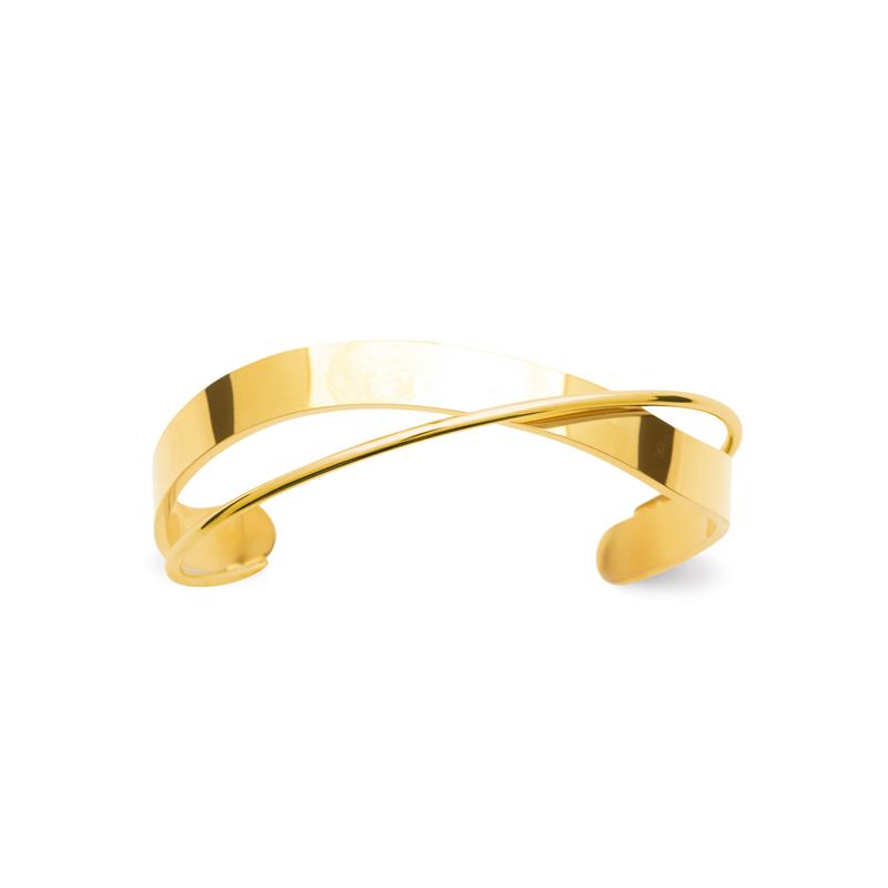Coque de Nacre Bracelet jonc acier doré 312236