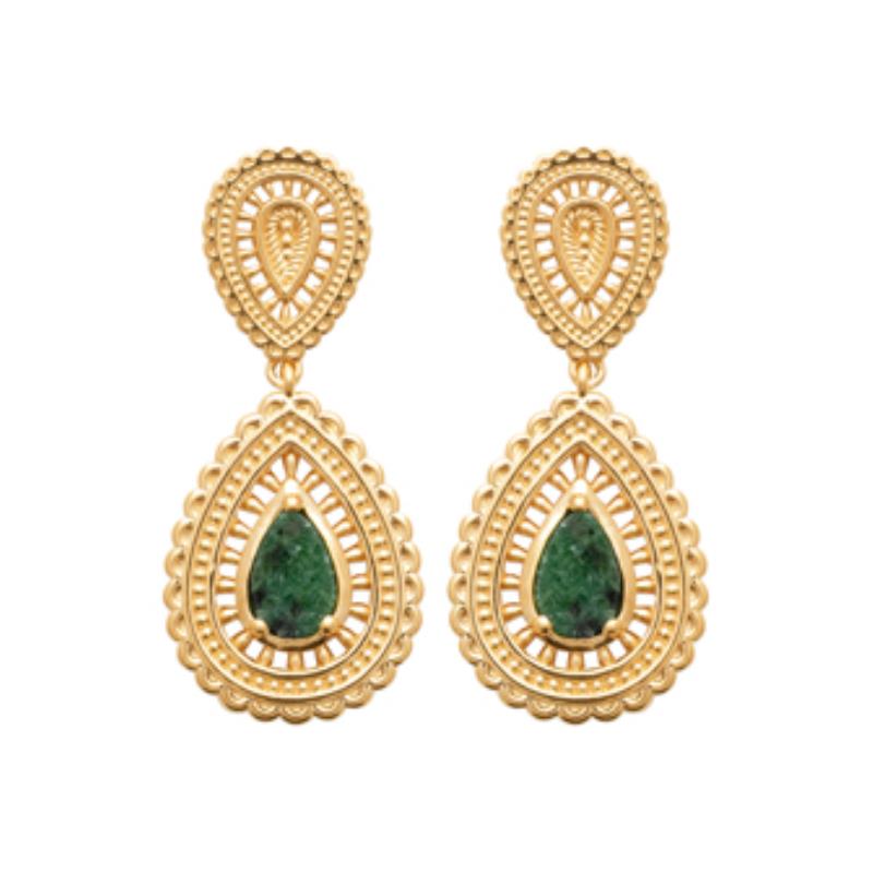 Coque de Nacre Boucles d'oreilles pendantes plaqué or 23076650