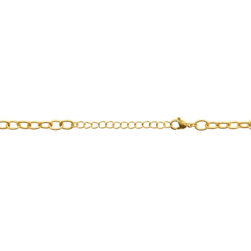 Coque de Nacre Collier acier doré 312401