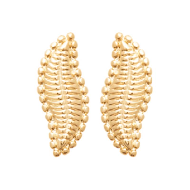 Coque de Nacre Puces d'oreilles plaqué or 23058900