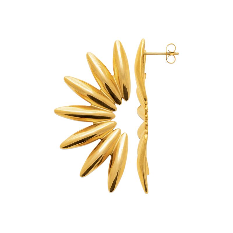 Coque de Nacre Boucles d'oreilles acier doré 3130709