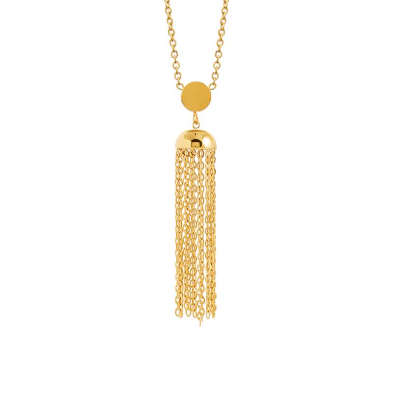 Coque de Nacre Collier acier doré 312355