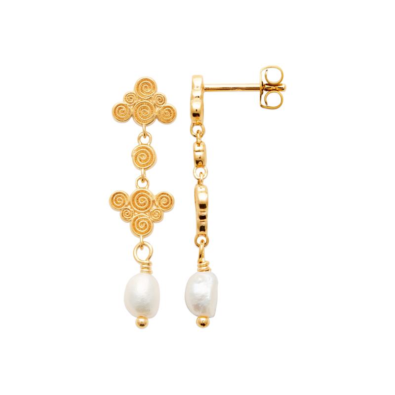 Coque de Nacre Boucles d'oreilles plaqué or 230765014