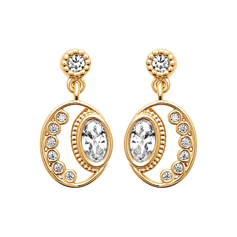Coque de Nacre Boucles d'oreilles pendantes plaqué or 23085610