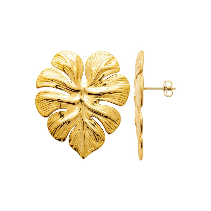 Coque de Nacre Boucles d'oreilles acier doré 3130109