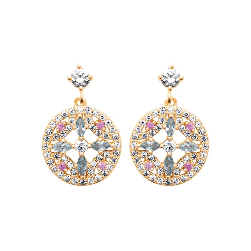 Coque de Nacre Puces d'oreilles plaqué or 23090405