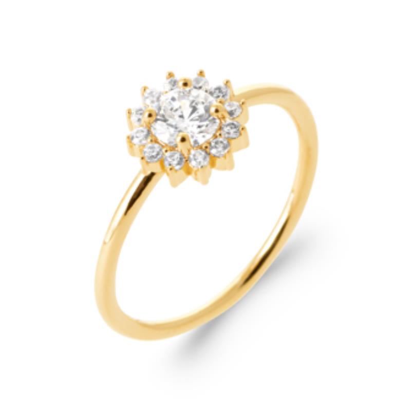 Coque de Nacre Bague solitaire plaqué or 2972210