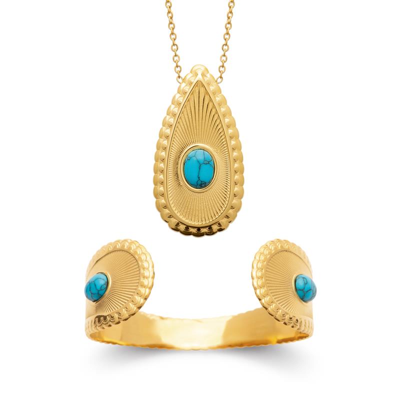 Coque de Nacre Collier acier doré 312357