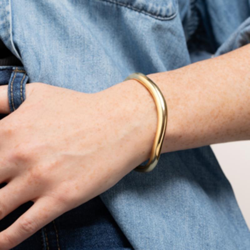 Coque de Nacre Bracelet jonc acier doré 312190