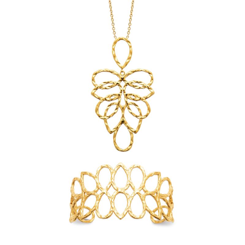 Izee Collier acier doré 312391