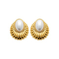 Coque de Nacre Boucles d'oreilles acier doré 3129009