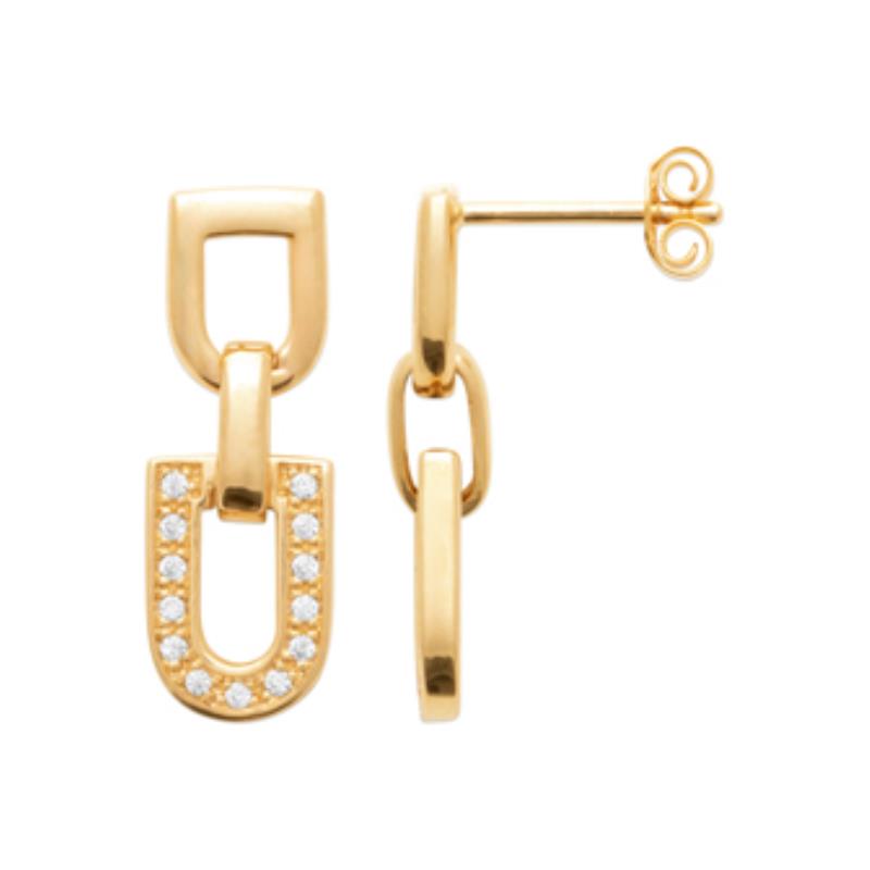 Coque de Nacre Boucles d'oreilles pendantes plaqué or 23053410