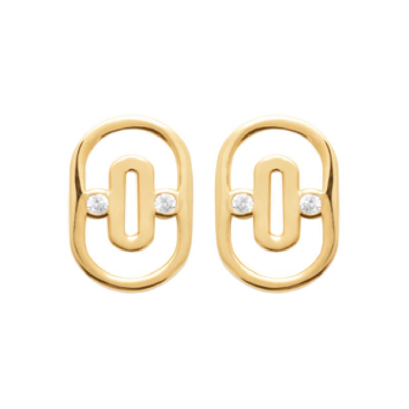Coque de Nacre Puces d'oreilles plaqué or 23053210