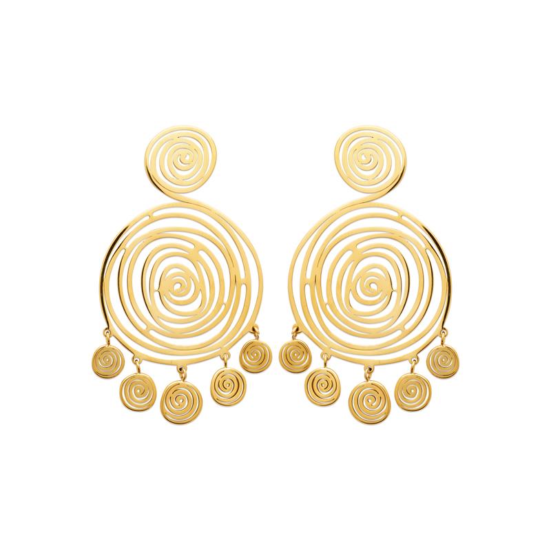 Coque de Nacre Boucles d'oreilles pendantes acier doré 3130909