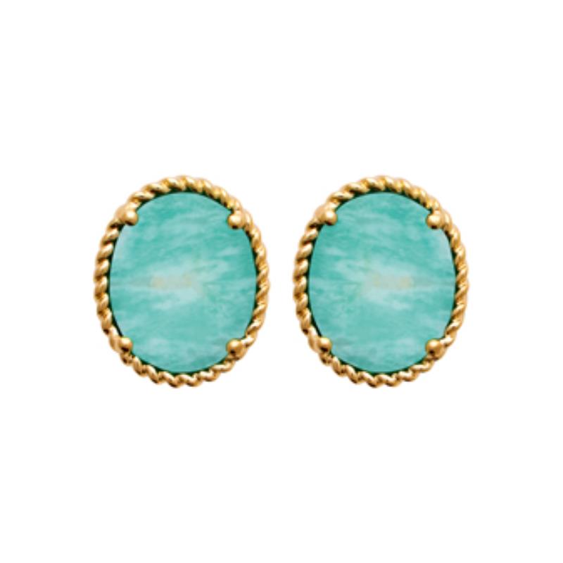 Coque de Nacre Puces d'oreilles plaqué or 23001360