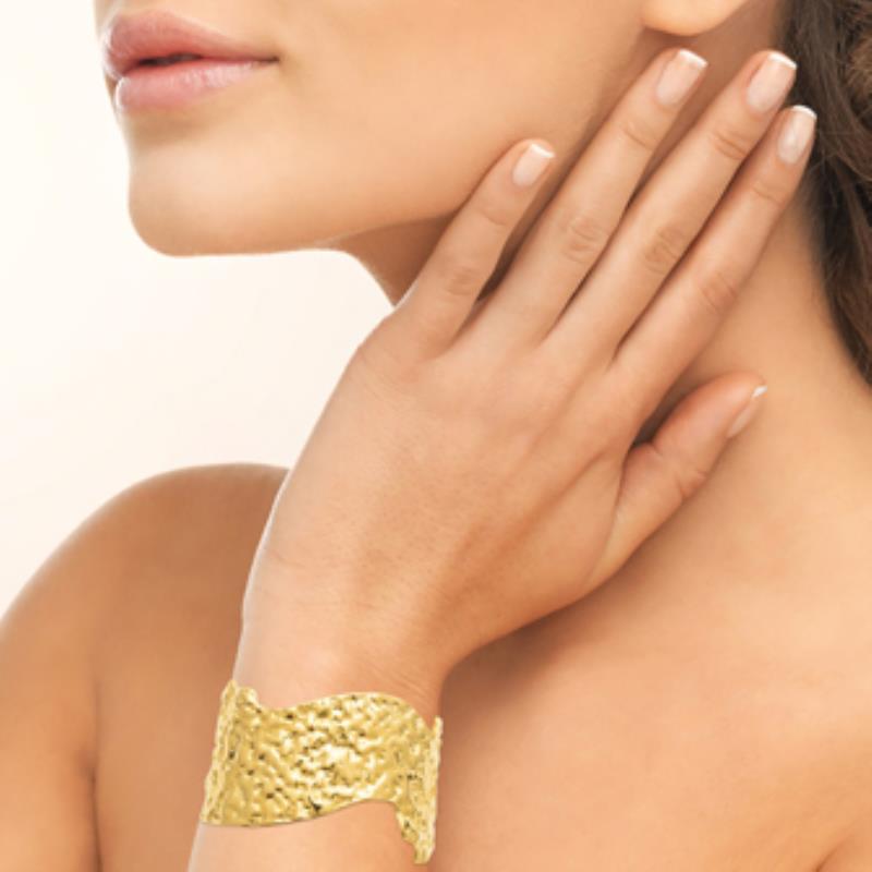 Coque de Nacre Bracelet jonc acier doré 312224