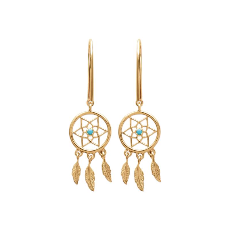 Coque de Nacre Boucles d'oreilles pendantes plaqué or 2530530