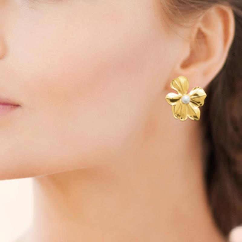 Coque de Nacre Boucles d'oreilles acier doré 3117809