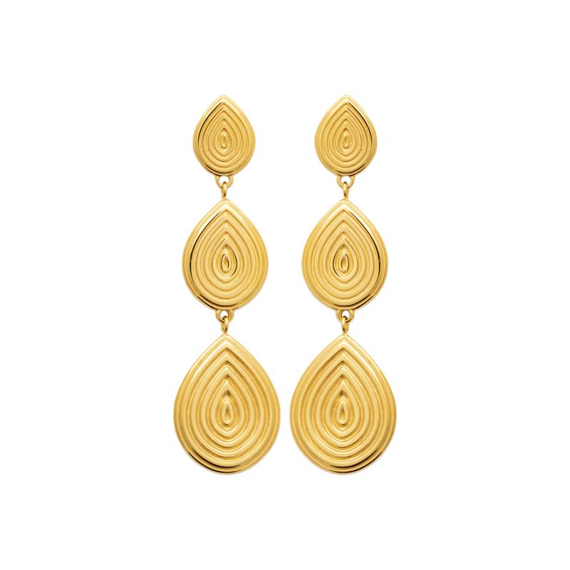 Coque de Nacre Boucles d'oreilles pendantes acier doré 3133409