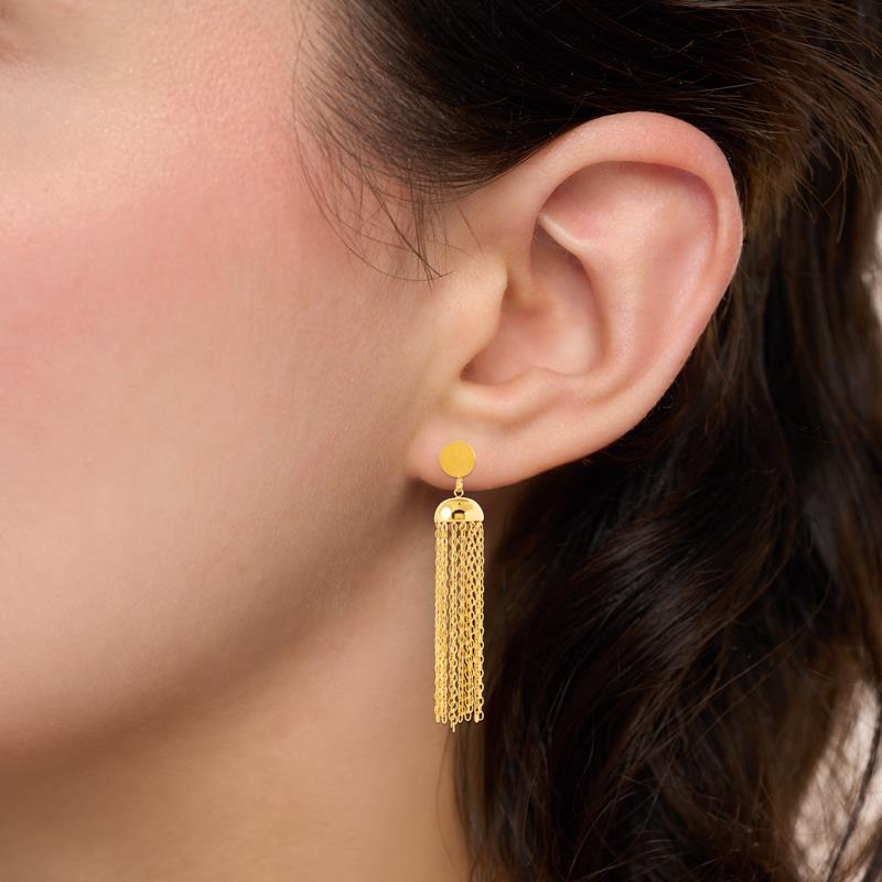 Coque de Nacre Boucles d'oreilles pendantes acier doré 3133109