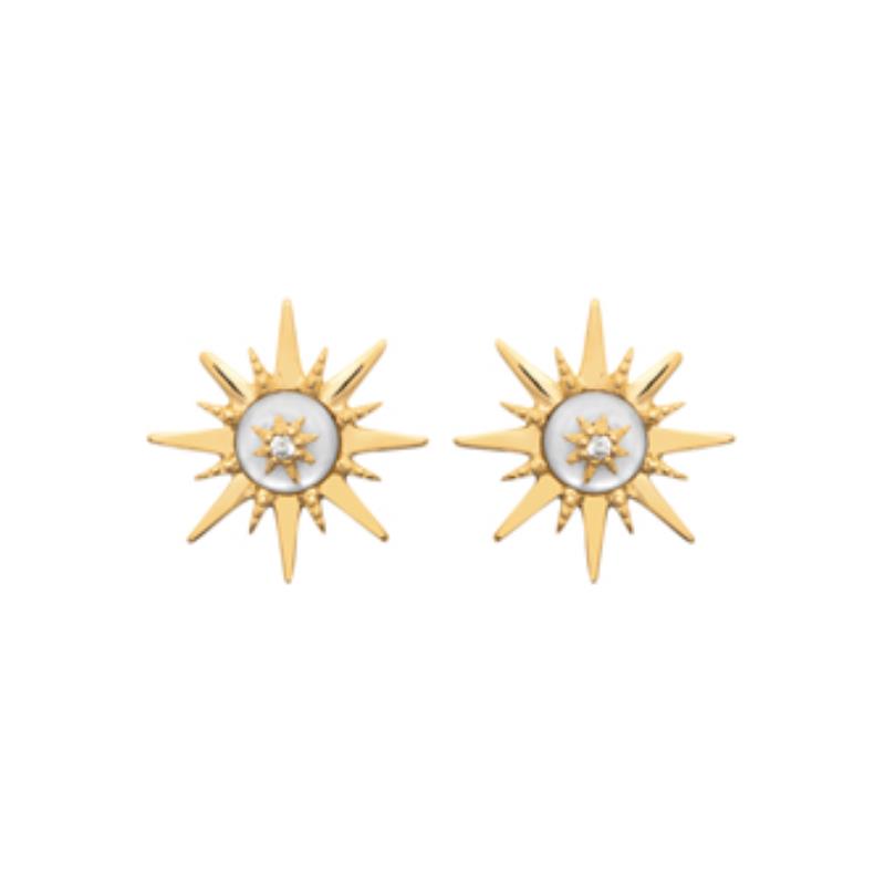 Coque de Nacre Puces d'oreilles plaqué or 2576604