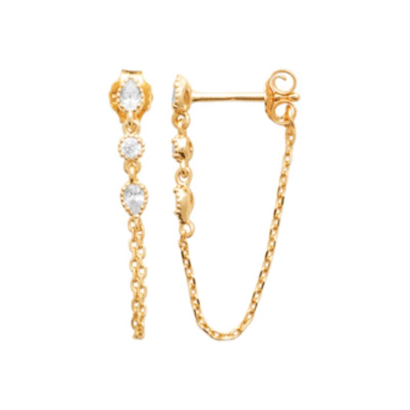 Coque de Nacre Boucles d'oreilles pendantes plaqué or 23058310