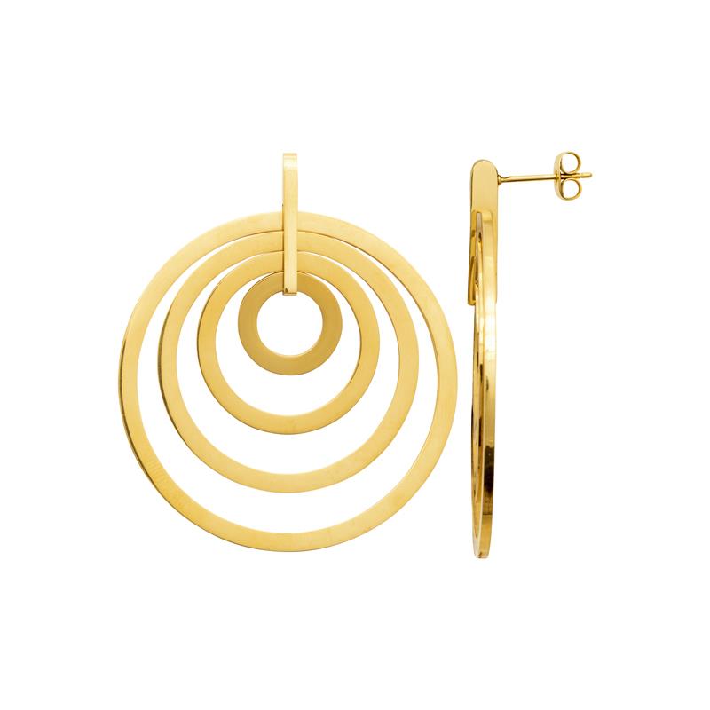 Coque de Nacre Boucles d'oreilles pendantes acier doré 3134009
