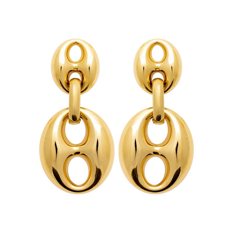 Coque de Nacre Boucles d'oreilles pendantes acier doré 3124409