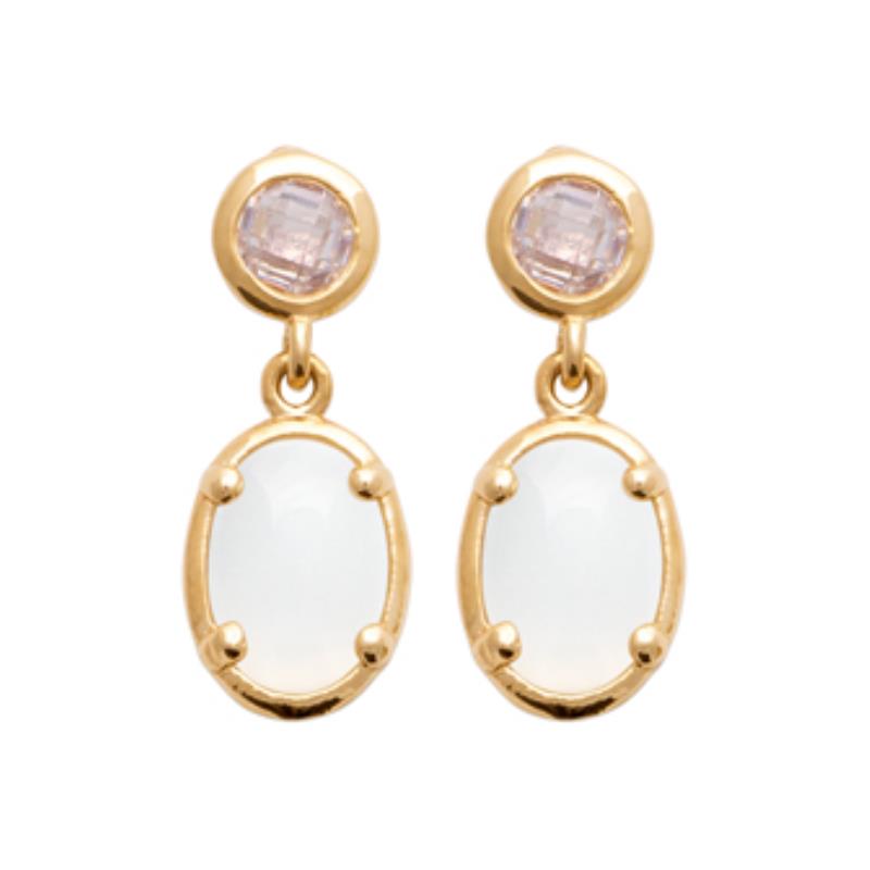 Coque de Nacre Boucles d'oreilles pendantes plaqué or 2599210